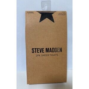 New L/XL or Med/LG Steve Madden 2 pair black tights 20 denier